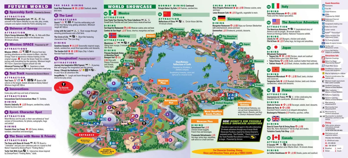 EPCOT, ডিজনি, বিশ্ব মানচিত্র