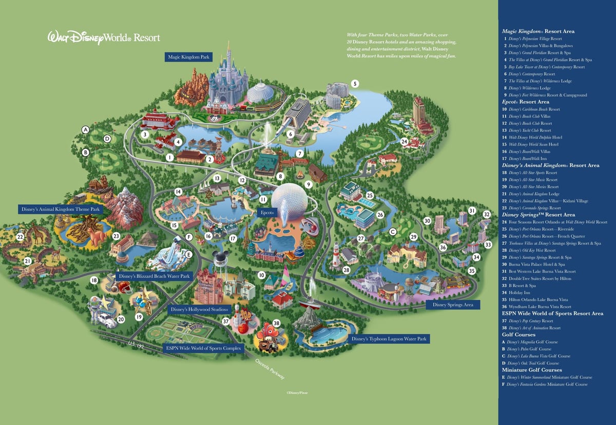 মানচিত্র WDW